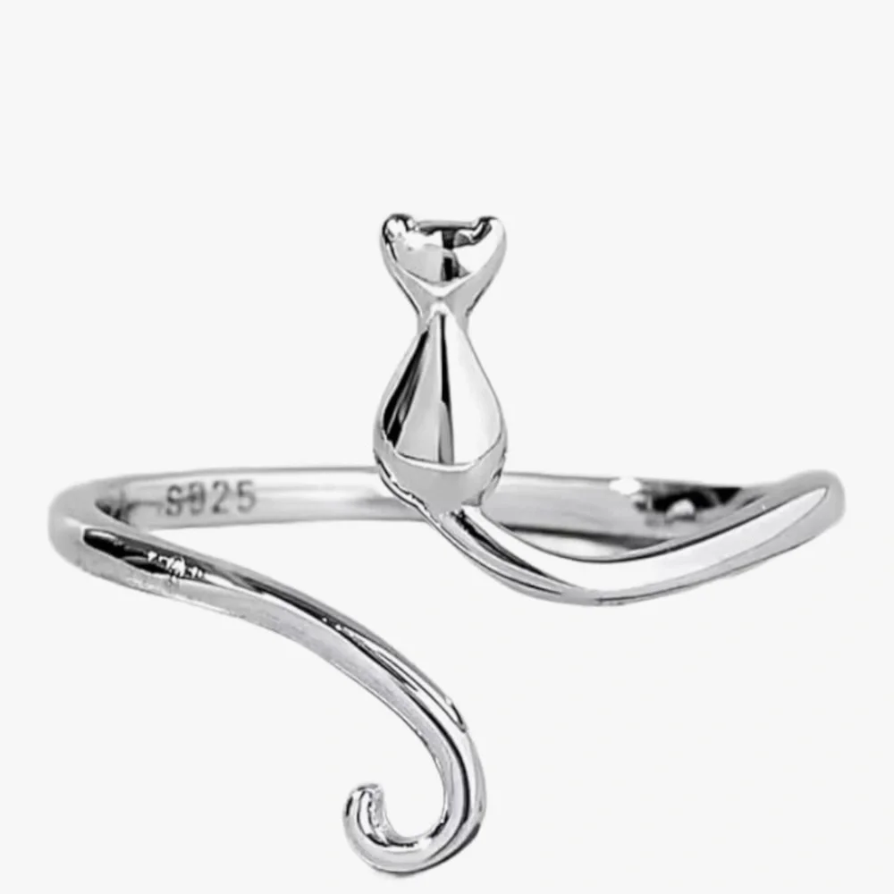 Sterling Silver Cat Ring NWOT